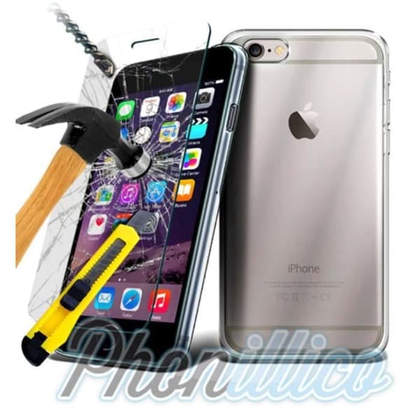 Coque TPU+Film Härdat Glas kompatibel med Apple iPhone 5 / 5S - Phonillico®