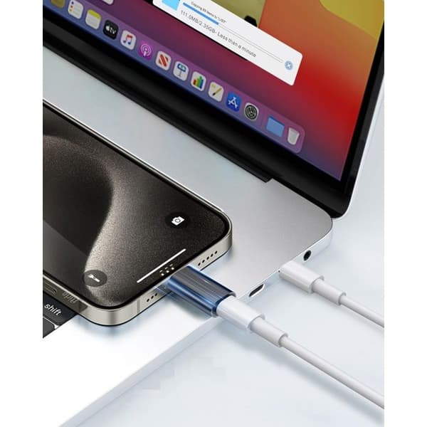 2 kpl USB-C - Lightning -sovittimia yhteensopivia iPhone 18 PRO/iPhone 18 PRO MAX/iPhone DUO Phonillico® Svart