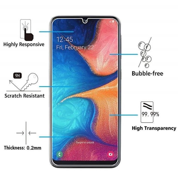Coque för Samsung Galaxy A20E + Härdat Glas - Ultra Tunn Silikon Skydd Fodral Skydd för Skärm [Phonillico®] Transparent