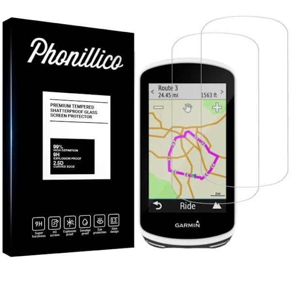 Karkaistu lasi Garmin Edge 1030 - Edge 1030 Plus [Pakkaus 2] Näytön suojakalvo GPS Pyöräilyyn Phonillico®