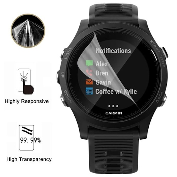 Skyddsskärm för Garmin Forerunner 945 [Pack 6] Extra tunn slitstark plastfilm Phonillico Transparent