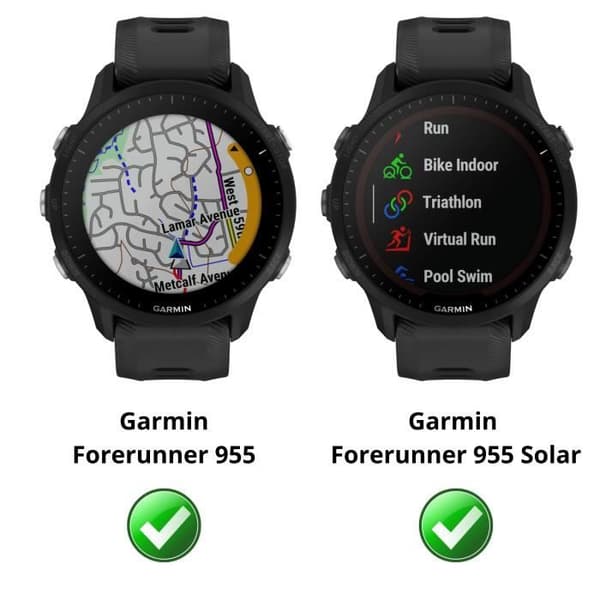 Härdat glas för Garmin Forerunner 955 - Forerunner 955 Solar [2-pack] Skärmskydd för klocka, repbeständig Phonillico®
