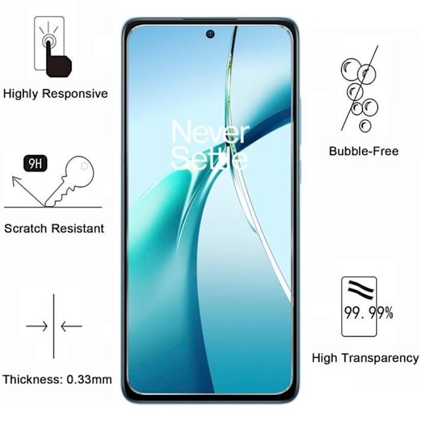 Skærmbeskyttelse - Phonillico® - OnePlus Nord CE 4 Lite 5G - Tempereret Glas - Pakke med 2 - Ridseresistent Transparent