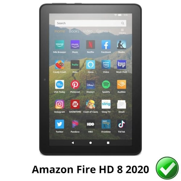 Skydd för skärm till Amazon Fire HD 8 (2020) [Pack 2] Plastskyddsfilm Resistent Ultra Tunn Phonillico