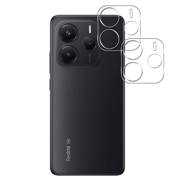 Beskyttelseskamera - Phonillico® - Xiaomi Redmi Note 14 5G - Sæt af 2 - Tempereret Glas - Transparent Transparent