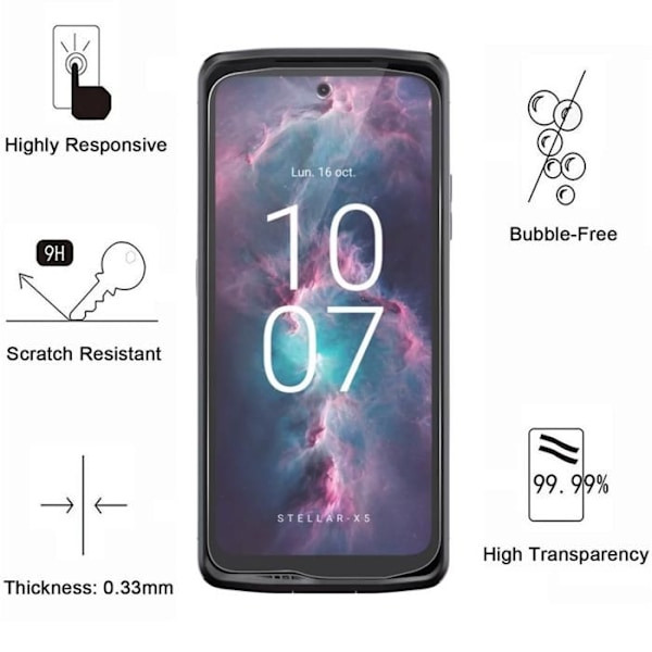 Skydd för Skärm - Phonillico® - Crosscall Stellar X5 - Härdat Glas - 4-pack - Repfria Transparent