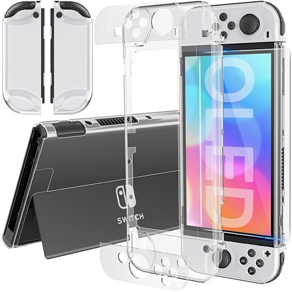 Valkoinen Silikoni Kuori Yhteensopiva Nintendo Switch OLED 2021 - Phonillico® Transparent