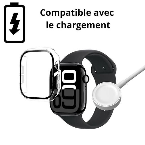 Coque kompatibel med Watch 46mm Serie 10 - Hård skydd transparent fodral med härdat glas Phonillico® Transparent
