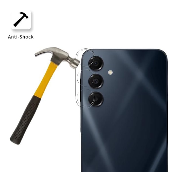 Suojakamera - Phonillico® - Samsung Galaxy A16 4G/5G - Karkaistu lasi - 2 kappaleen setti - Naarmunkestävä Transparent