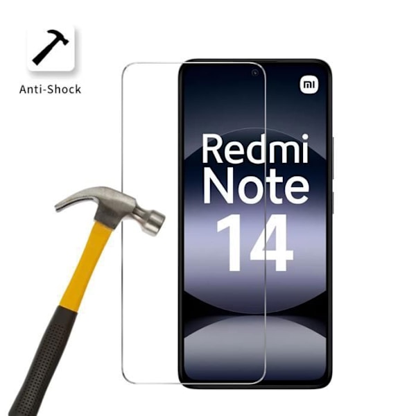Stöttålig skal - Phonillico - Xiaomi Redmi Note 14 4G (Global version) - Mjuk - Transparent - 2 Härdade glas Transparent