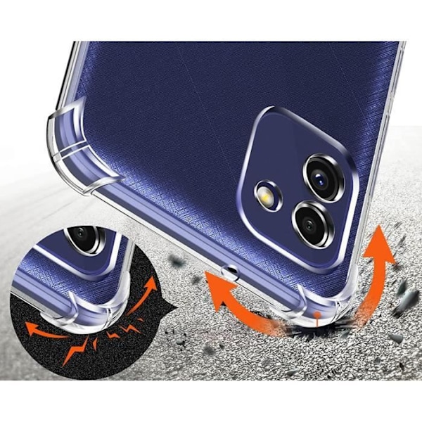 Skal till Samsung A03 - Stötsäkert skydd Mjukt silikon Transparent Phonillico® Transparent