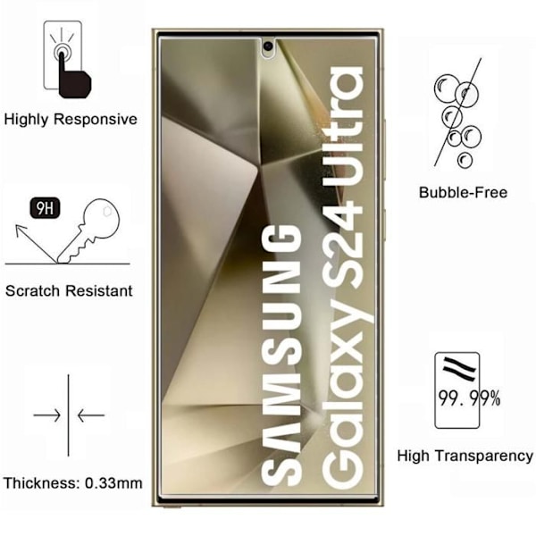 Puhelimen kuori - Phonillico® - Samsung Galaxy S24 ULTRA - Iskunkestävä - Pehmeä silikoni - 2 Karkaistua lasia Transparent