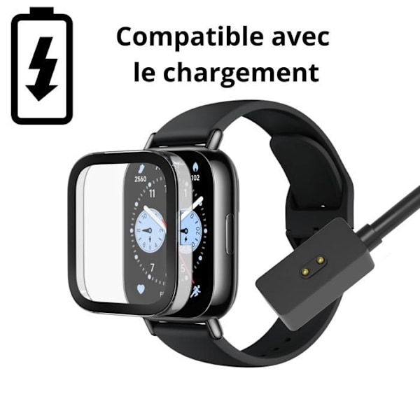 Kompatibelt fodral för Xiaomi Redmi Watch 5 Lite - Hårt skyddsfodral med genomskinlig härdad glasskärm Phonillico® Transparent