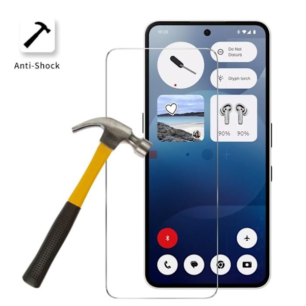 Härdat glas - Phonillico® - Nothing Phone 3a - 4-pack - Repellerar repor - Transparent Transparent