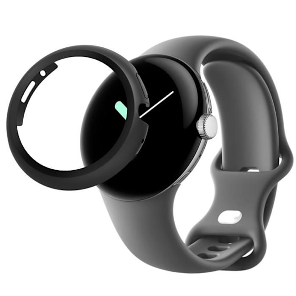 Coque kompatibel med Google Pixel Watch 3 / Watch 2 / Watch - 41mm - Hård beskyttelse, sort etui med hærdet glas Phonillico® Transparent