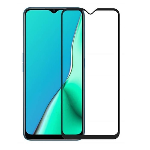 Suojakuori - Phonillico® - OPPO RENO A5 2020 - Pehmeä Silikoni - Karkaistu Lasi - Naarmunkestävä Transparent, svart