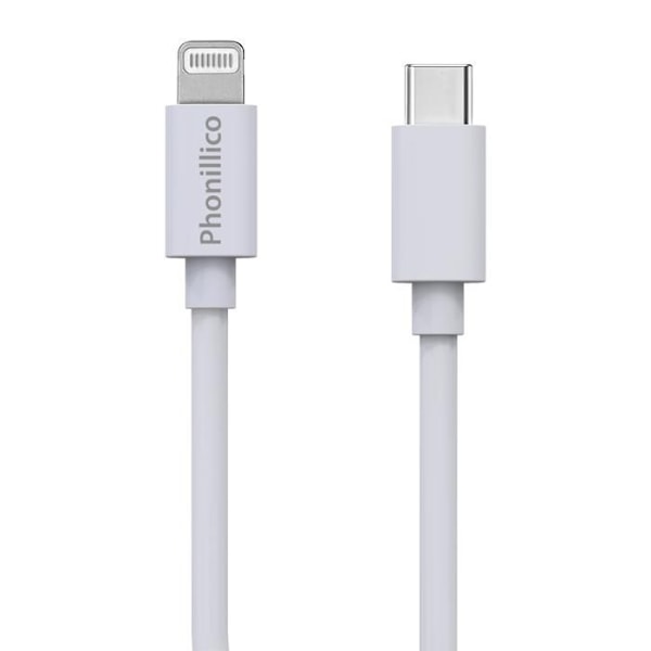 Lot 3 Kablar 20 cm USB-C Lightning Laddare Vit för iPhone X/XS/XS MAX/XR/7/7 PLUS/8/8 PLUS/6/6S/6PLUS/5/5S/SE/AirPods Phonillico