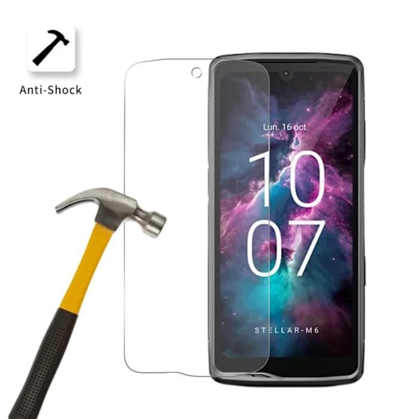 Härdat Glas - Phonillico® - Crosscall Stellar M6/M6E - Pack med 2 - Rep resistent - Skärmskydd Transparent