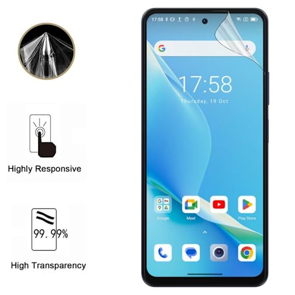 Näytönsuojus - Phonillico - Blackview Shark 8 - Pakkaus 2 - Ultra ohut - Naarmunkestävä Transparent