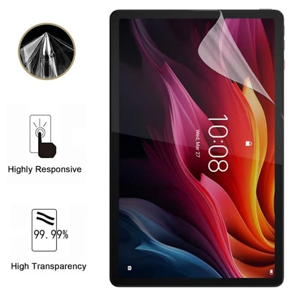 Beskyttelsesfilm til Lenovo K11 Plus [Pakke 2] Ultra Tynd Plast Beskytter Phonillico®