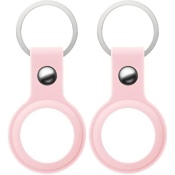 Coque kompatibel med AirTag fra 2021 [Sæt med 2] Silikone Rosa Nøglering Tag Dække Beskyttelse Blød Phonillico®