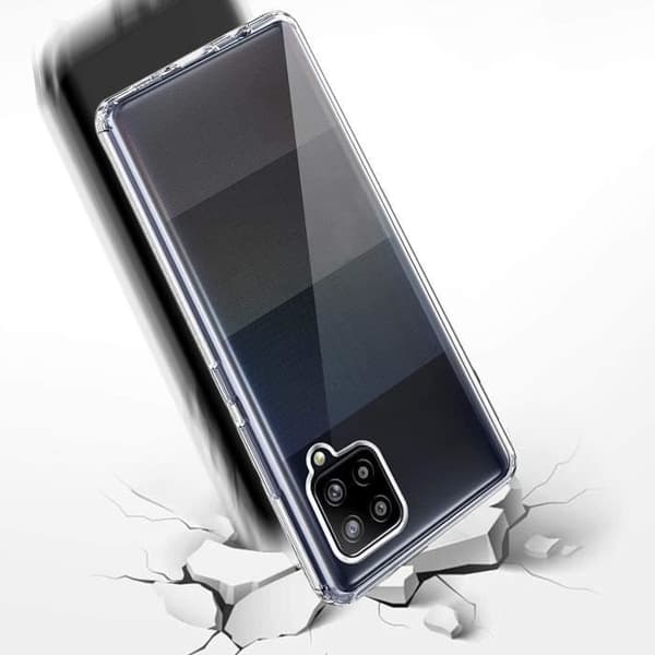 Coque til Samsung A12 - Hætte Etui Silikone Integral Transparent 2 Dele Front Bag Emboerbar Phonillico® Transparent