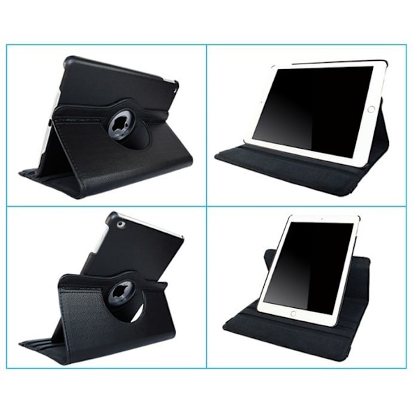 Coque iPad Air 11" M2 2024 - Phonillico - Rotationset 360 - Elastisk Beskyttelse - Sort Svart