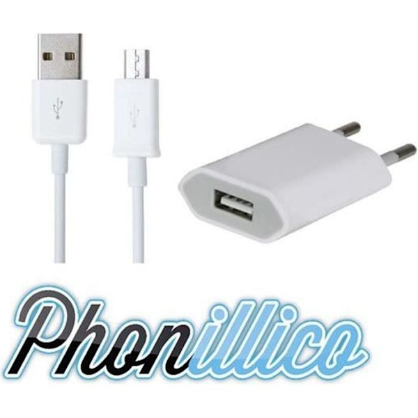 Laddare och USB-kabel kompatibel med Wiko Cink Peax 2