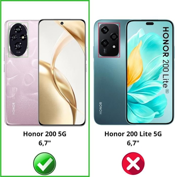 Filmgardin skydd för skärm - Phonillico - Honor 200 5G - 4-pack - Härdat glas - Repbeständig Transparent