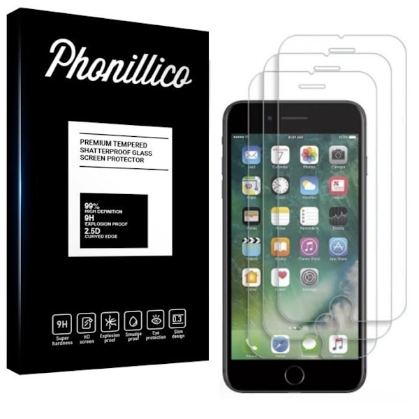Verre Trempe [Kompatibel med Apple iPhone 8] [Pack 3] Ultra Resistenta Skärmskydd i Glas [Phonillico®]