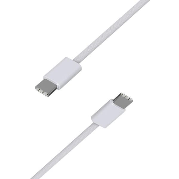 Lot 2 USB-C til USB-C kabler til iPhone 17e / iPhone 16e - 1 meter flettet nylon kabel Phonillico® Vit