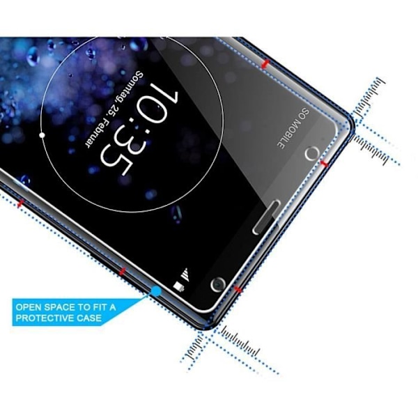 Skärmskydd - Phonillico® - Sony Xperia XZ2 - Pack om 2 - Härdat glas - Repfria