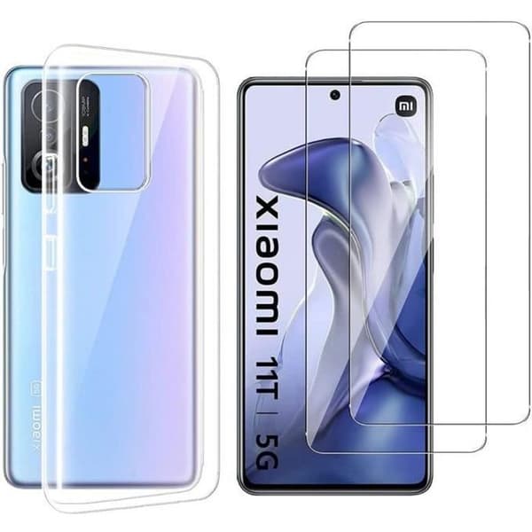 Coque для Xiaomi 11T - 11T PRO и 2 Закаленные Стекла Защита Экрана Phonillico® Transparent