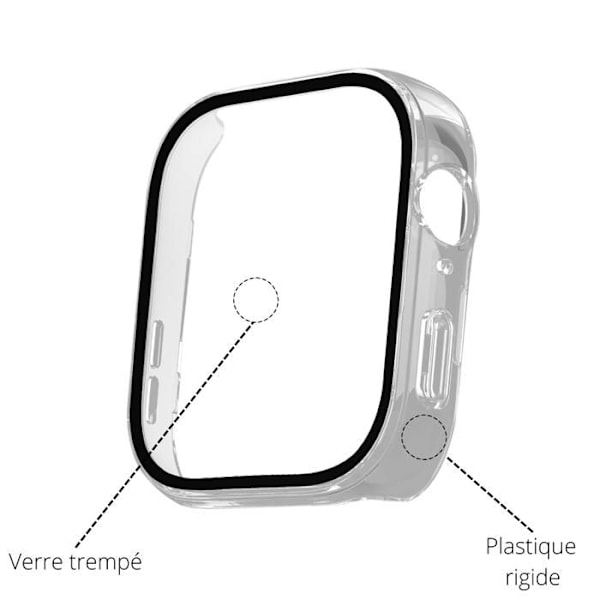 Coque kompatibel Huawei Watch Fit 3 - Hårdt beskyttende gennemsigtig etui med hærdet glas Phonillico® Transparent