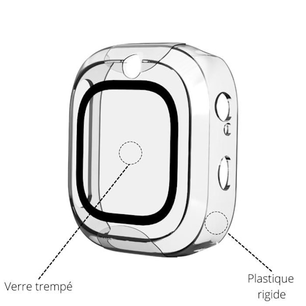 Xplora XGO 2 Kompatibelt Fodral - Hårt Skyddsfodral Transparent Härdat Glas Skärm Phonillico Transparent