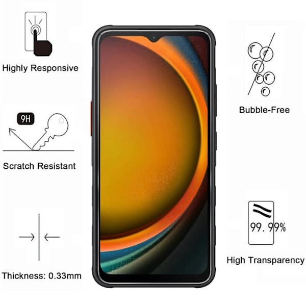 Skärmskydd - Phonillico® - Samsung Galaxy XCover 7 - Pack om 2 - Härdat glas - Rep-resistant Transparent