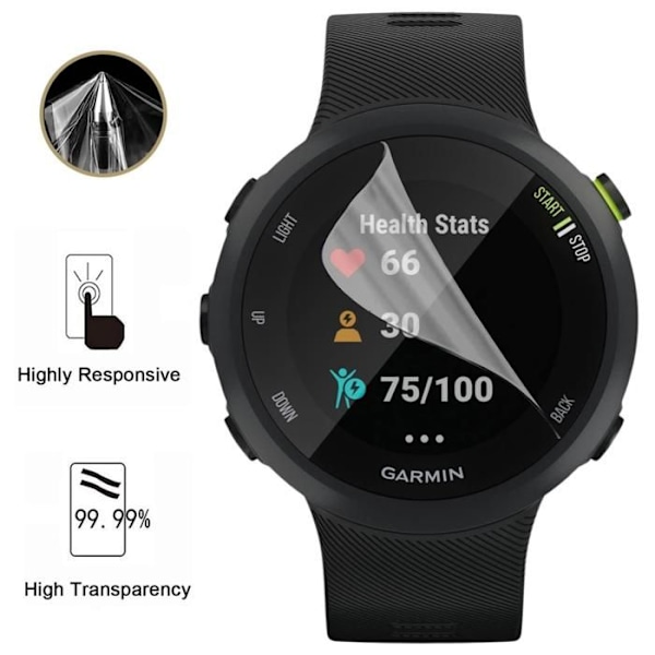 Skydd för skärm till Garmin Forerunner 45 [Pack 6] Ultra tunn slitstark plastfilm skydd Phonillico Transparent