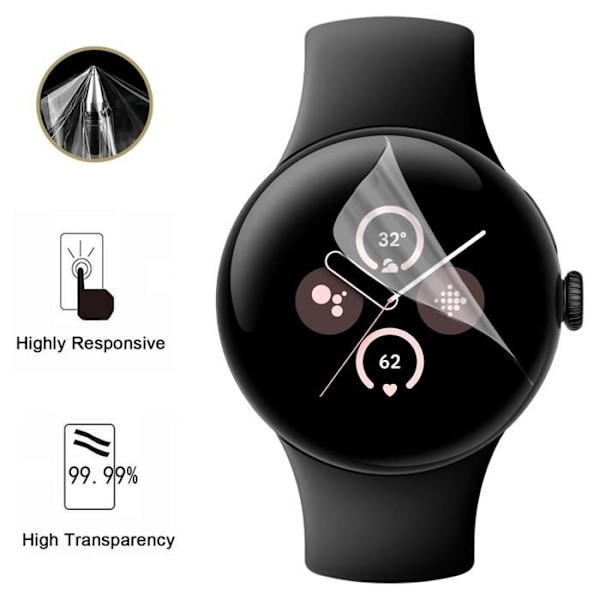 Skyddsskärm för Google Pixel Watch 2 [Pack 6] Ultra Tunn Plast Skyddande Film Phonillico Transparent