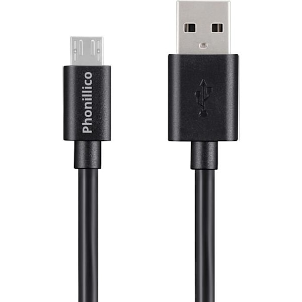 Kabler - Phonillico - Sæt af 2 - Kompatibel med Bose QuietComfort 35 - USB/MICRO-USB - 1 Meter Svart