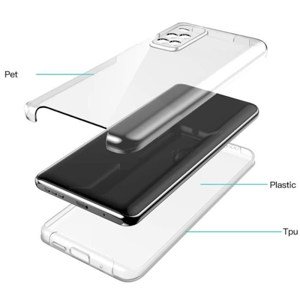 Fodral för Xiaomi REDMI 10 4G - 360 Heltransparent Fodral 2 Delar Fram Bak Sammankoppling Phonillico® Transparent