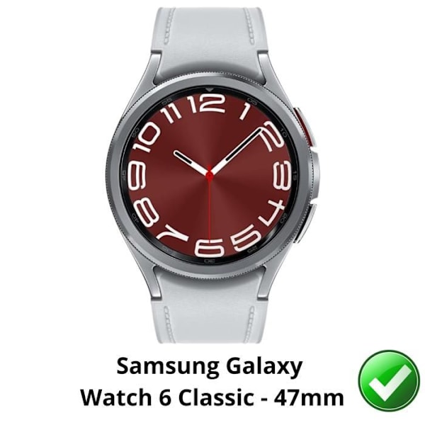 Beskyttelsesglas til Samsung Galaxy Watch 6 Classic - 47mm [Pakke 2] Ultratyndt Beskyttelsesfilm i Plast Phonillico Transparent