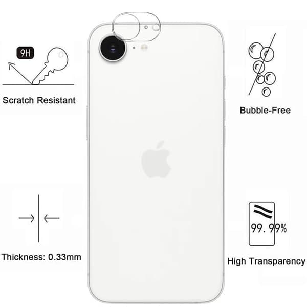 Tempered Glass for iPhone 16 and Camera Protection [Pack 2] Screen Protector Phonillico® Transparent