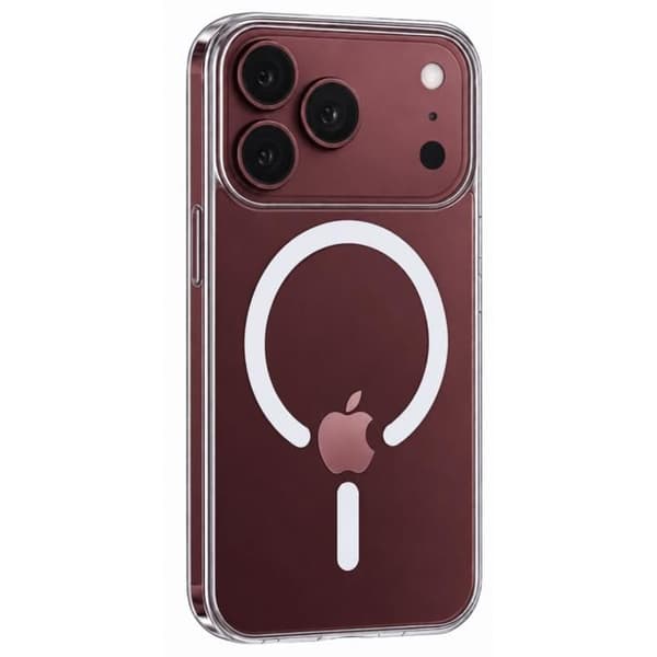 Cover til iPhone 18 PRO MAX - Transparent Silikone med indbygget magnetisk cirkel Phonillico® Transparent