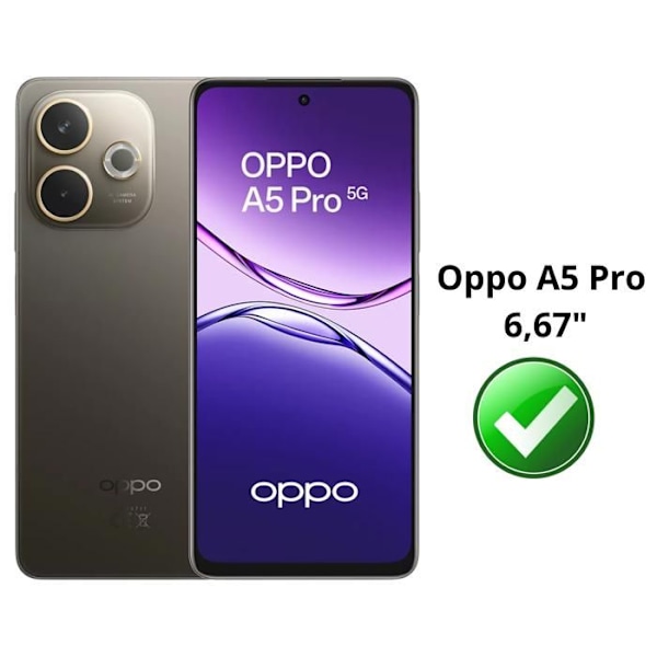 Härdat Glas - Phonillico® - Oppo A5 Pro 5G - 2-Pack - Skärm skydd - Repotålig Transparent
