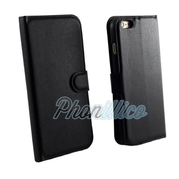 Coque Portefeuille Noir kompatibel med Apple iPhone 6 PLUS - Phonillico®