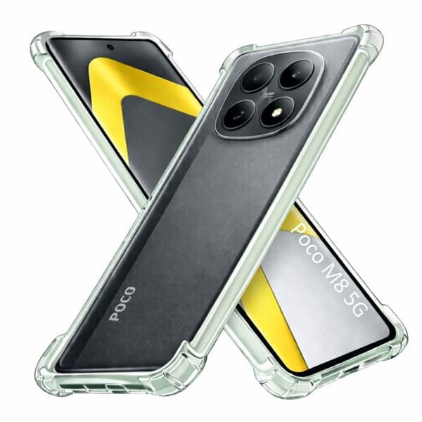 Cover til Xiaomi Poco M8 5G - Stødabsorberende Beskyttelse TPU Blød Transparent Phonillico® Transparent