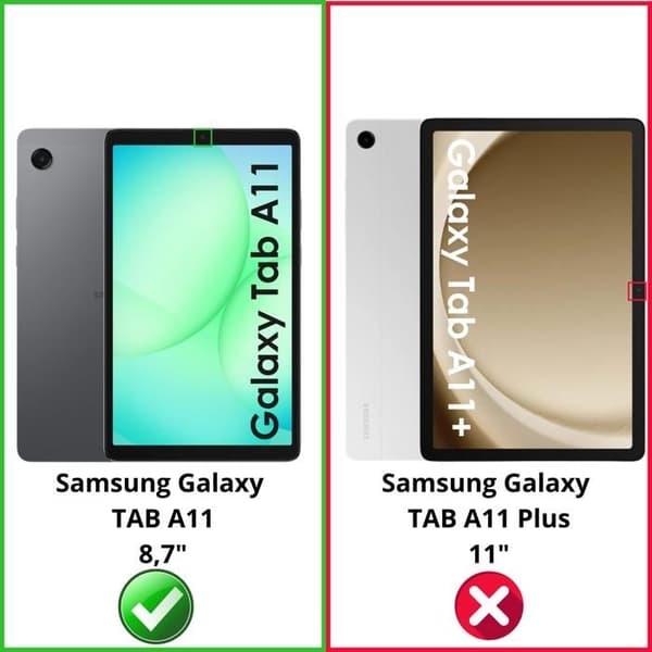 Coque til Samsung Galaxy Tab A11 - Sort etui med fuld beskyttelse i flere positioner Phonillico® Svart