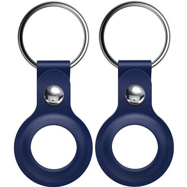 Coque yhteensopiva AirTagin kanssa 2021 [2 kappaletta] Tummansininen silikoninen avaimenperä tagille suojakuori pehmeä Phonillico®