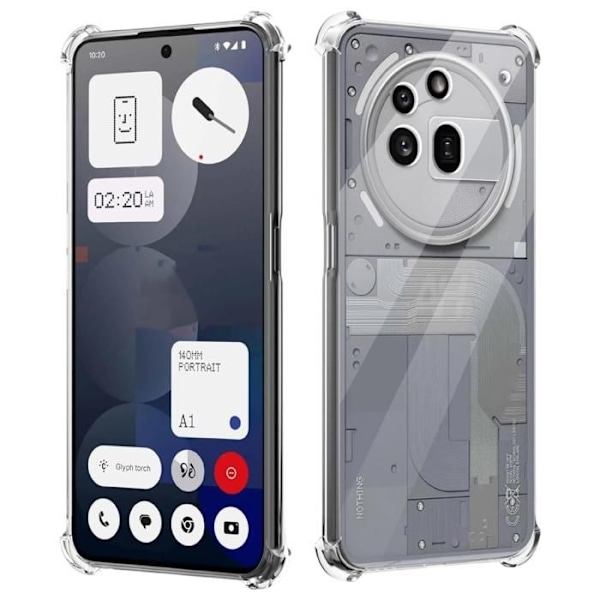 Skydd för Nothing Phone 3a Pro - Phonillico® - Stötsäker - Mjuk - Transparent - Plastik Transparent