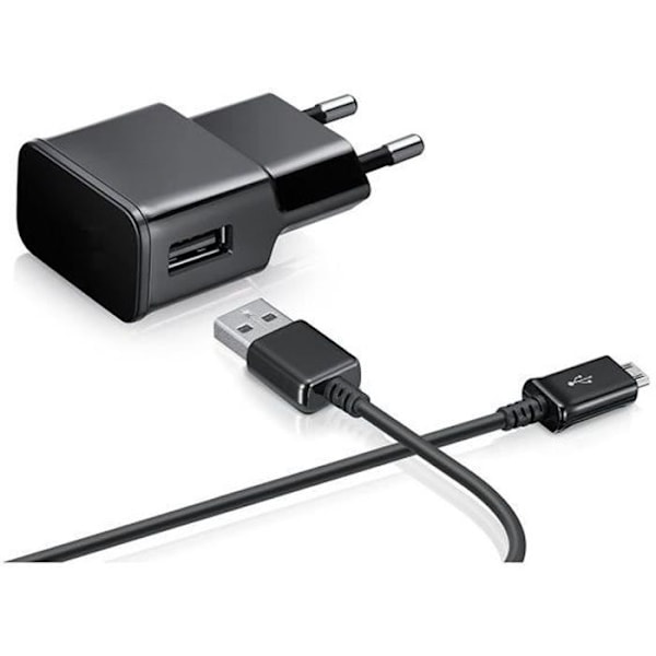 [Kompatibel Huawei HONOR 5C-5X-6A-6C-6X-7-7A-7C-7S-7X-8X-9LITE] Kabel USB 1 Meter + Sort Vægoplader [Phonillico®]